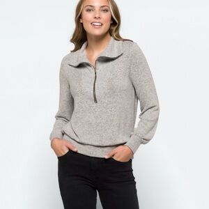 Women's Gray Half-Zip Sweater